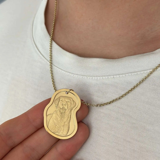 Gebogen hanglamp, 925 zilver "Band voorbij woorden"