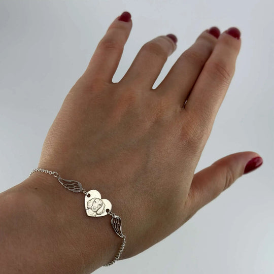Hart & Vleugels Armband, 925 Zilver "Mijn Kleine Engel"