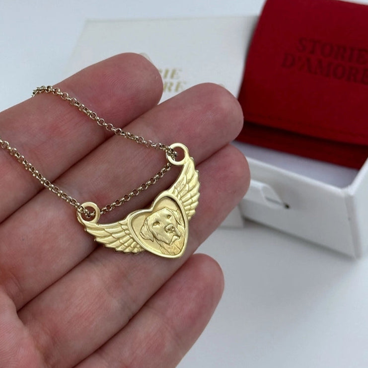 Engelherz Anhänger, 925 Silber