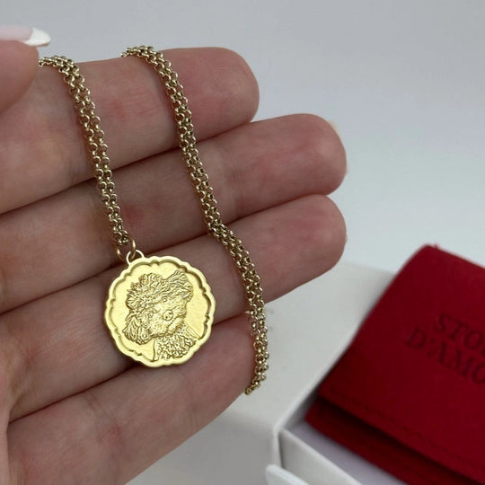 Suspension cadre ondulé, argent 925 "Âme douce"
