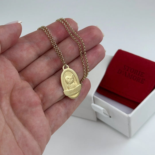 Oval with frame Pendant, 925 Silver