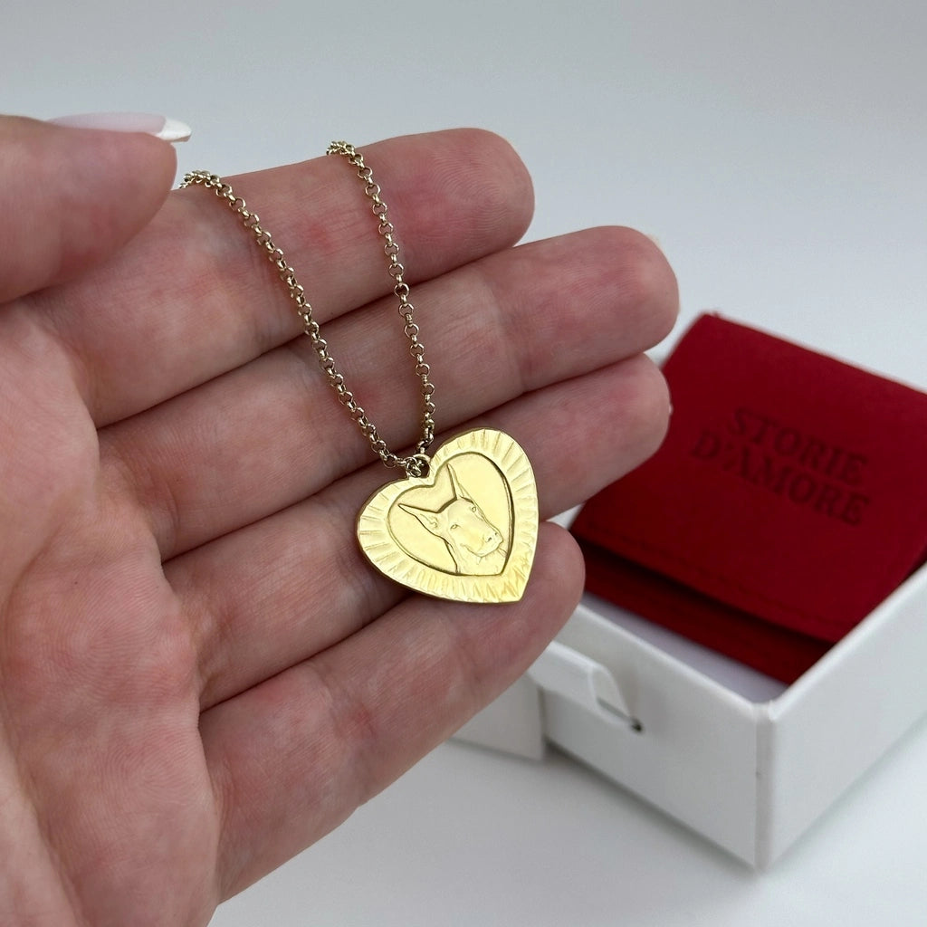 Heart with frame Pendant, 925 Silver