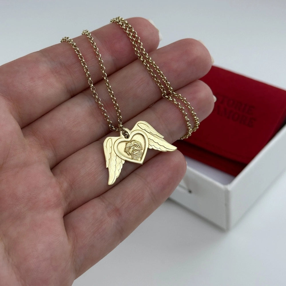Herz mit Flügeln Anhänger, 925 Silber