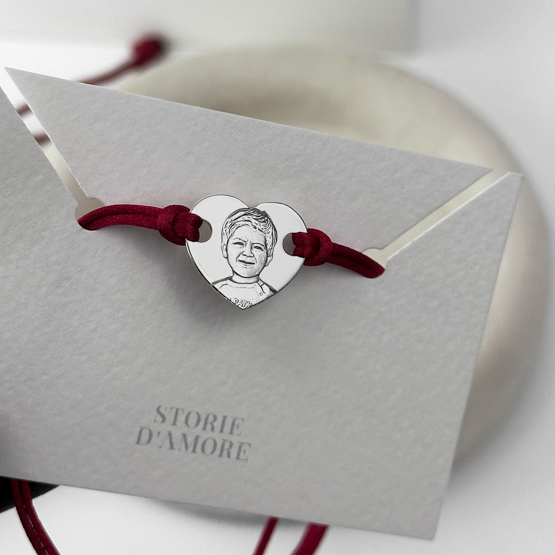 Heart 925 Silver Bracelet with 3D Photo Engraving