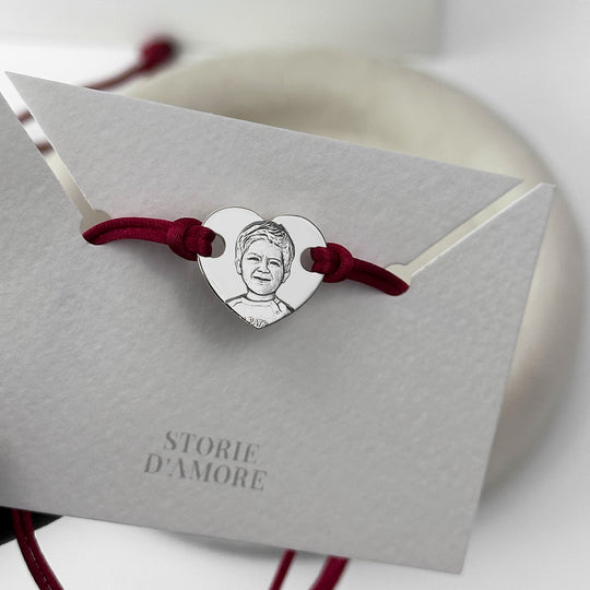 Heart 925 Silver Bracelet with 3D Photo Engraving