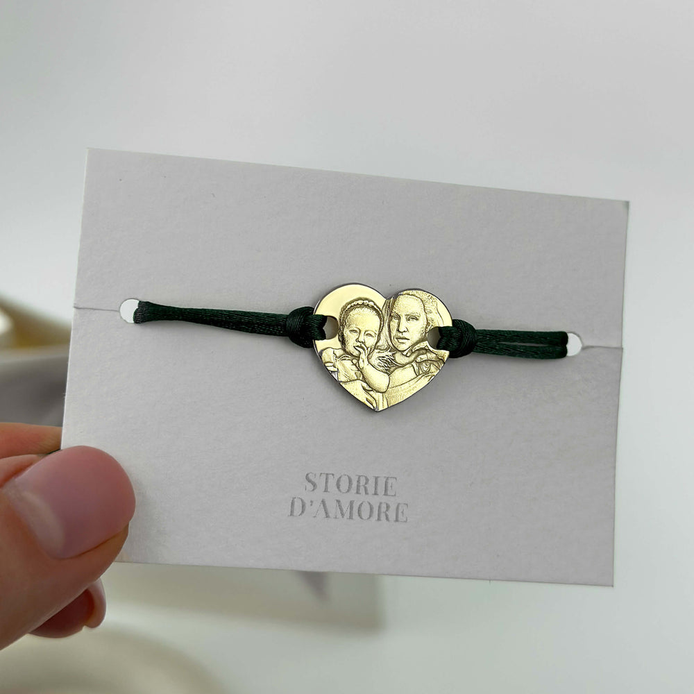 Heart 925 Silver Bracelet with 3D Photo Engraving