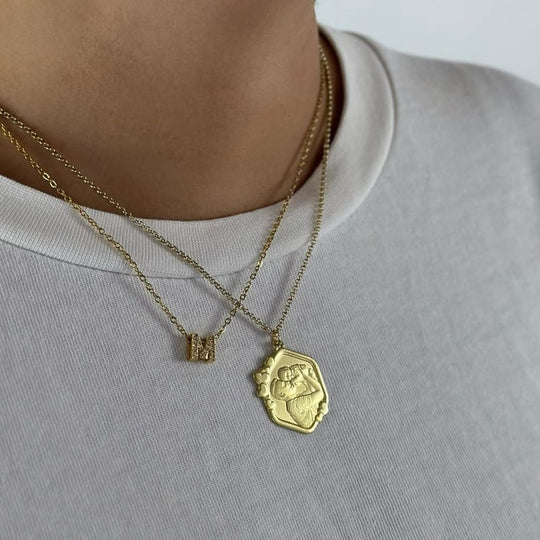 Sechseck mit Herzanhänger, 925 Silber