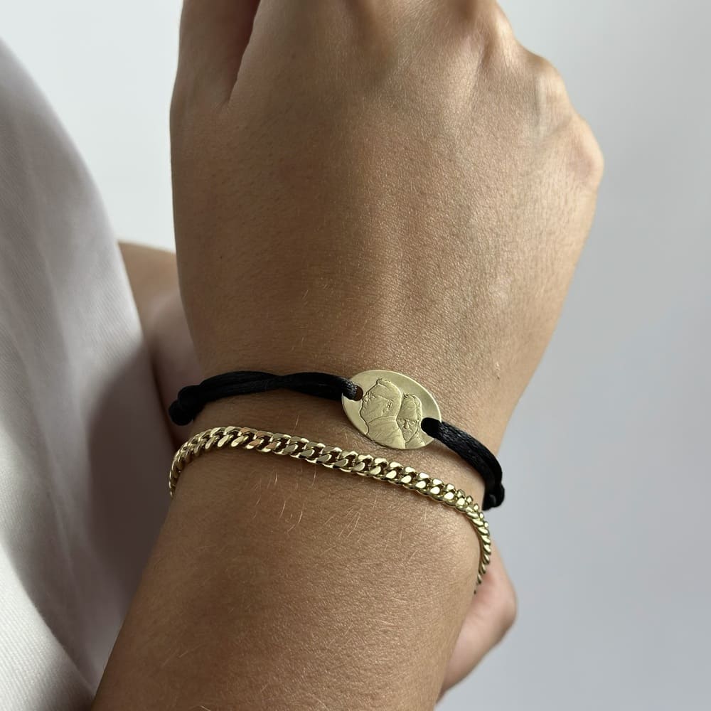 Großes ovales Armband, 925 Silber