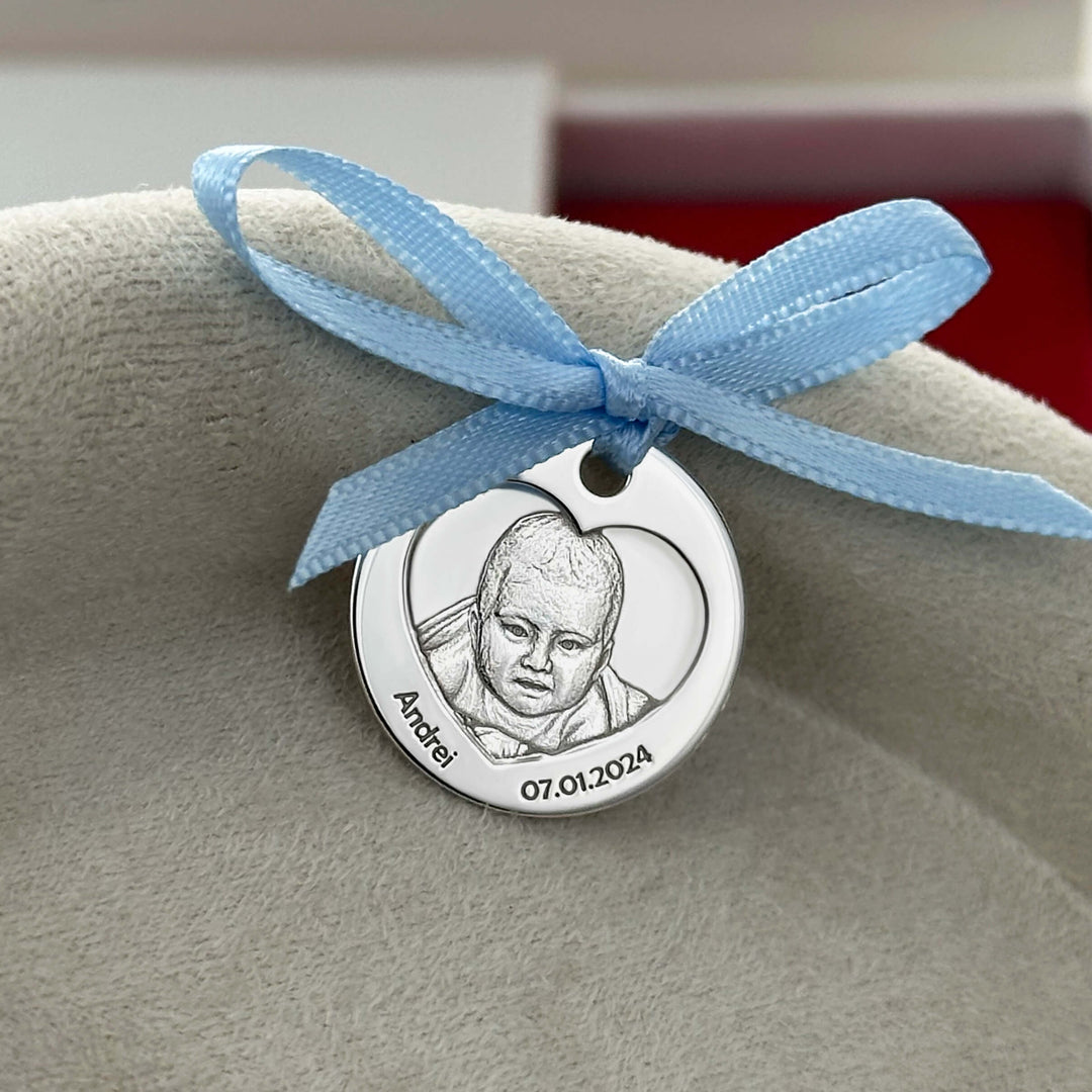925 Silver Baby Photo Coin, 19 mm