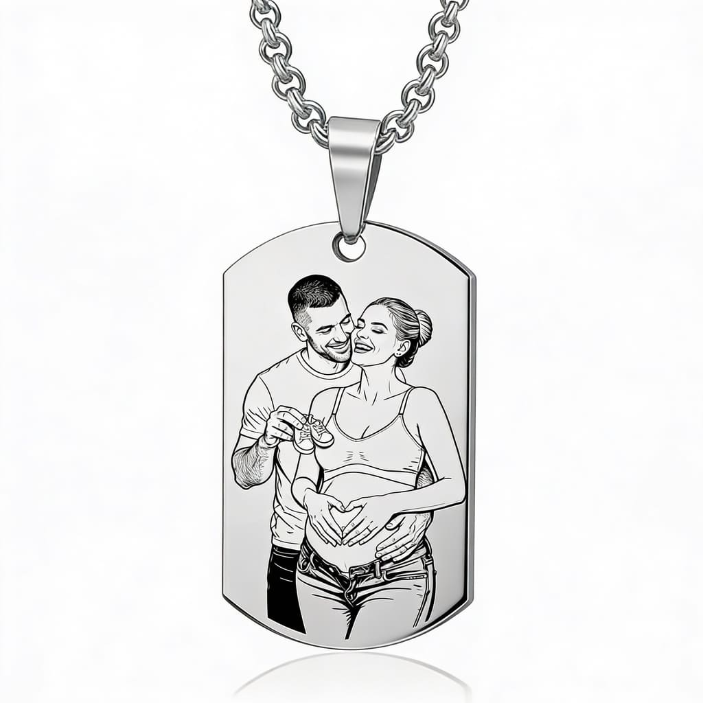 Colier tip dog tag personalizat