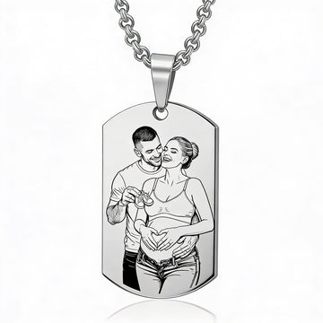 Colier tip dog tag personalizat
