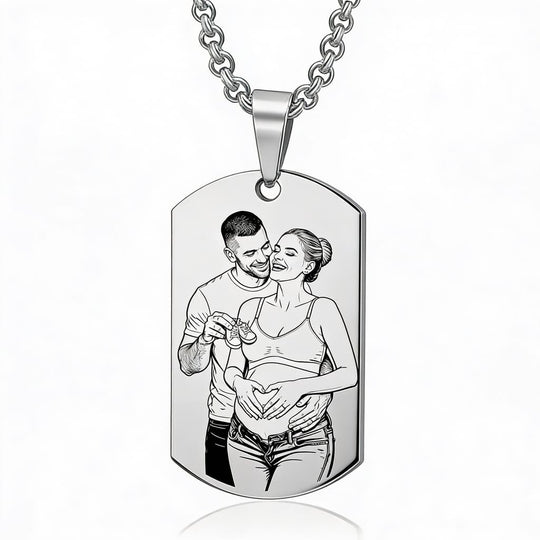 Colier tip dog tag personalizat
