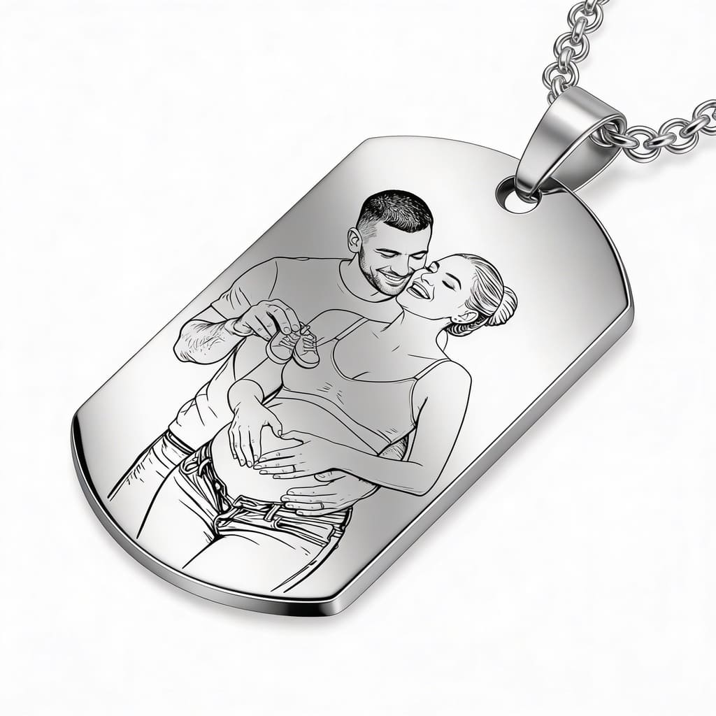 Colier tip dog tag personalizat