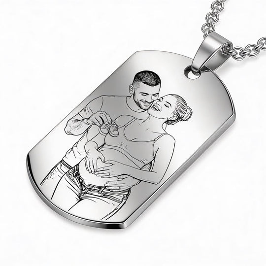 Colier tip dog tag personalizat