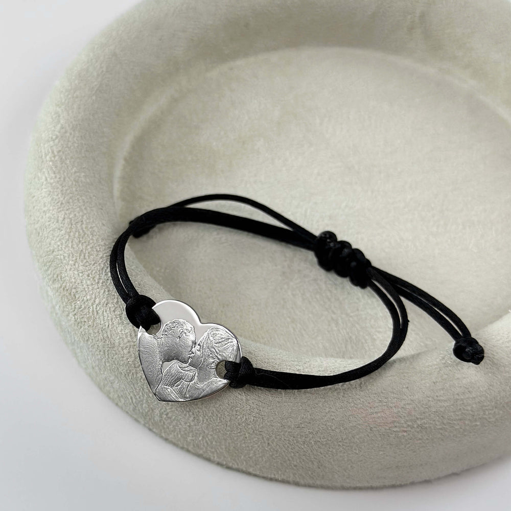 Herz 925 Silber Armband mit 3D Foto Gravur