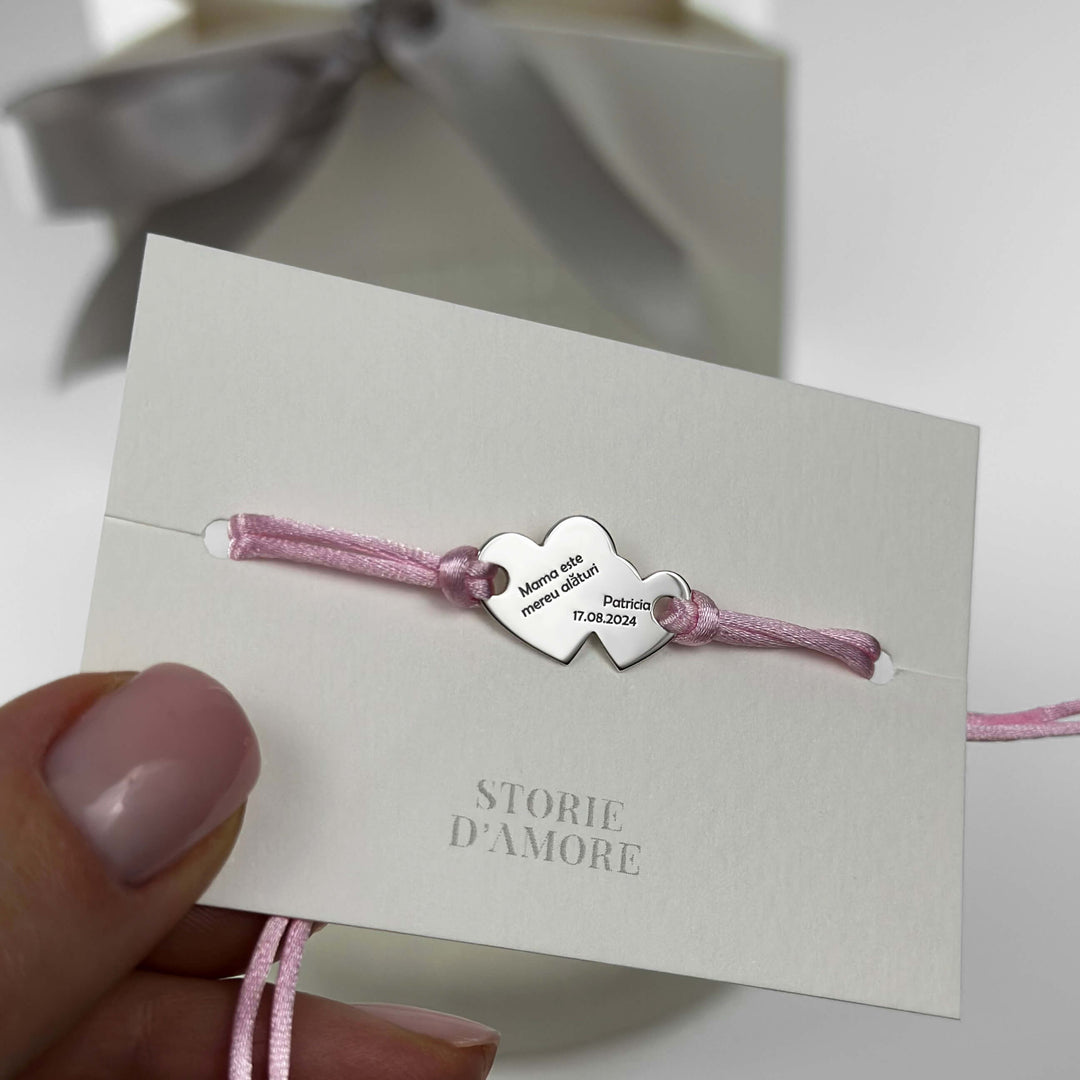 „Two Hearts“ 925 Silber Armband