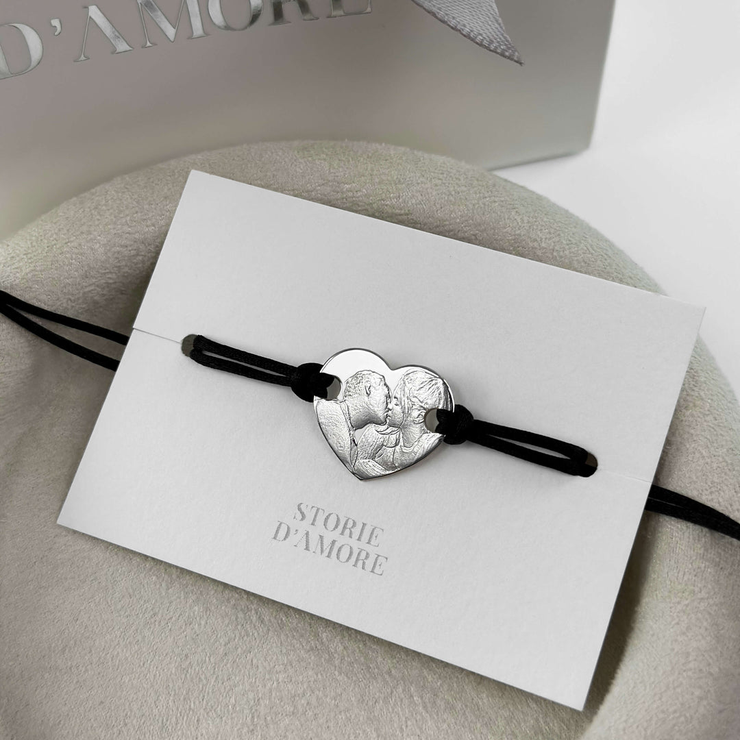 Herz 925 Silber Armband mit 3D Foto Gravur