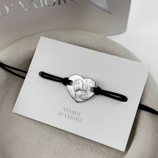 Herz 925 Silber Armband mit 3D Foto Gravur