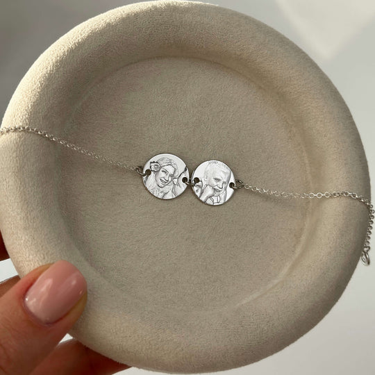 Bracelet double rond en argent sterling 925