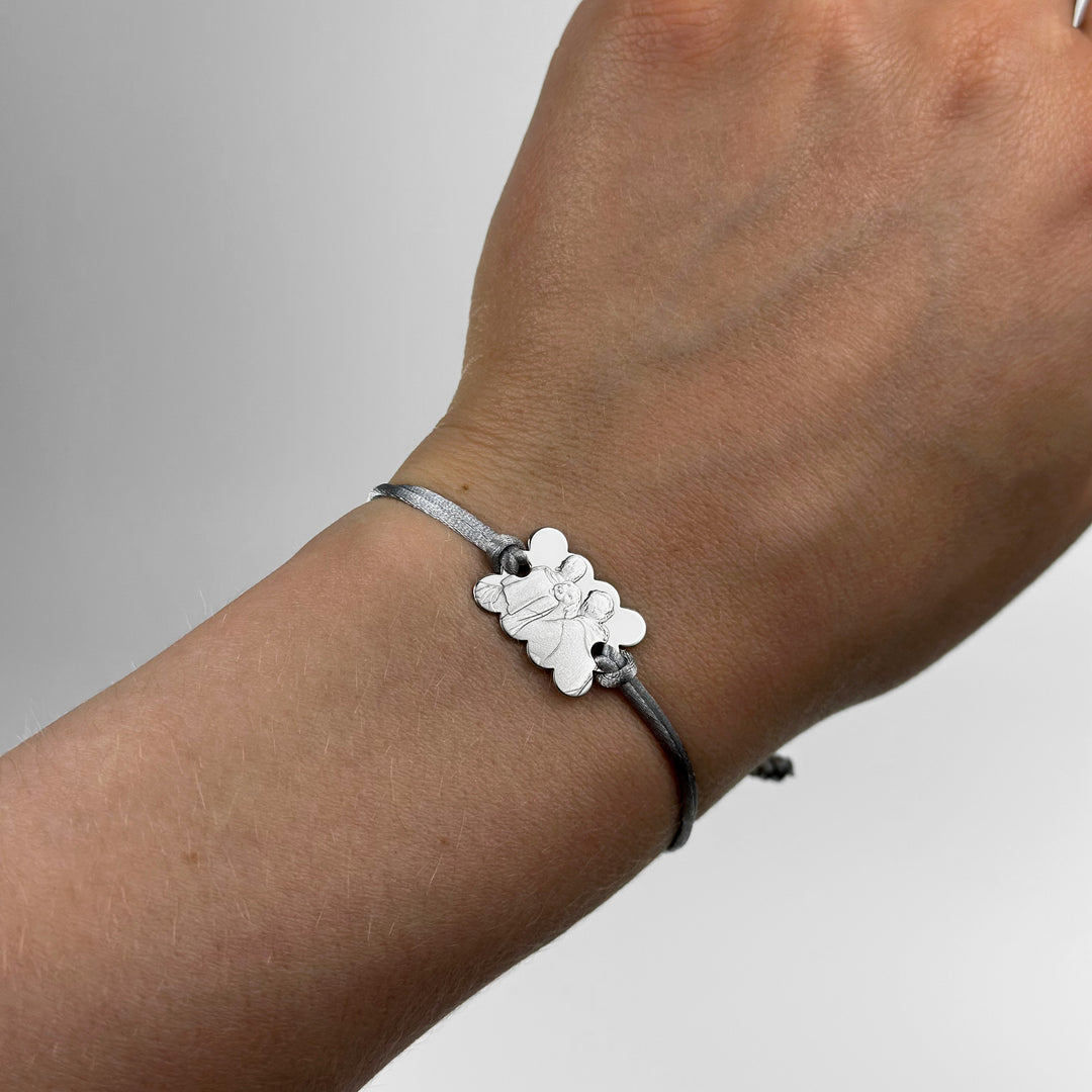 "Biscuit" 925 Silver Bracelet with 3D Photo Engraving