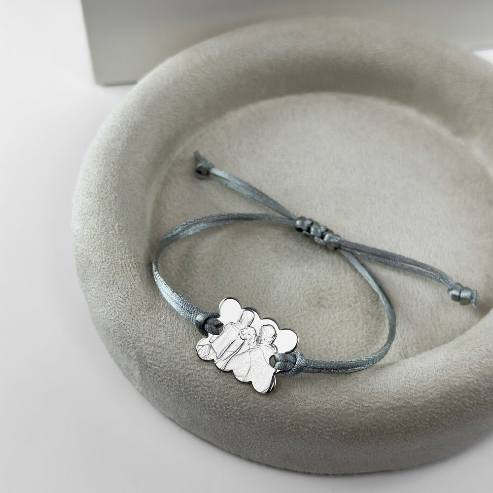 "Biscuit" 925 Silberarmband mit 3D-Foto-Gravur