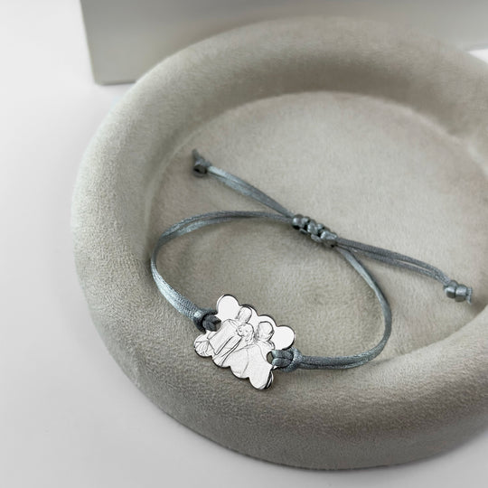 "Biscuit" 925 Silver Bracelet with 3D Photo Engraving