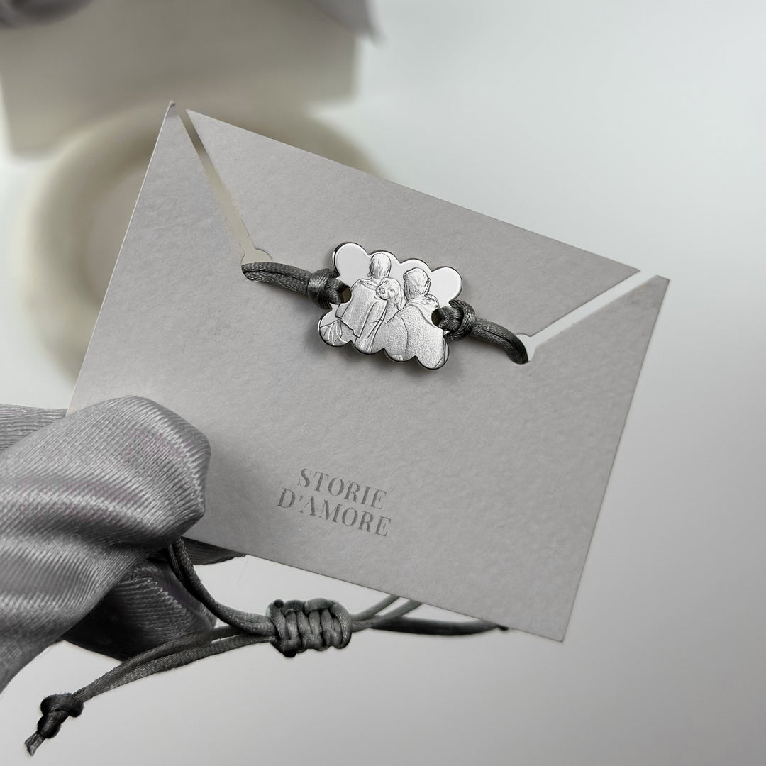 "Biscuit" 925 Silver Bracelet with 3D Photo Engraving