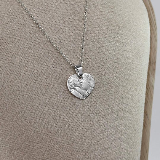 Heart 925 Silver Pendant with 3D Photo Engraving