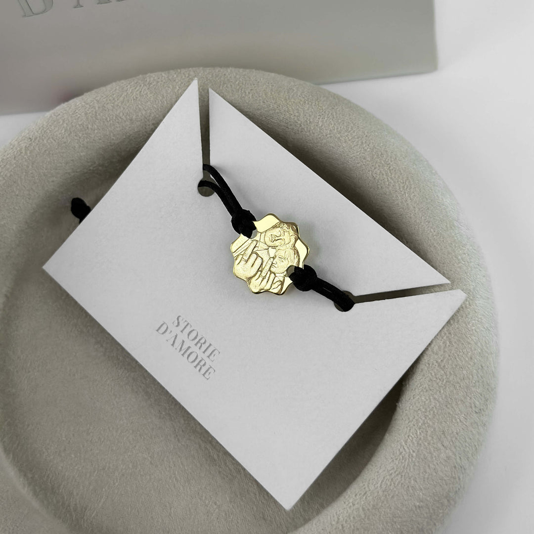 Bracelet moderne en argent sterling 925 avec gravure photo 3D de couple