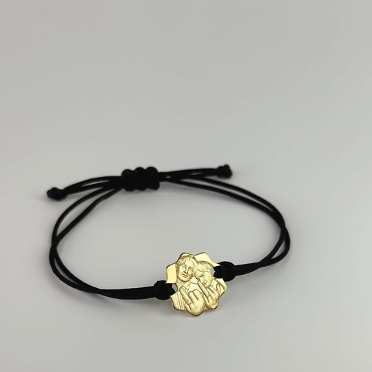 Bracelet moderne en argent sterling 925 avec gravure photo 3D de couple