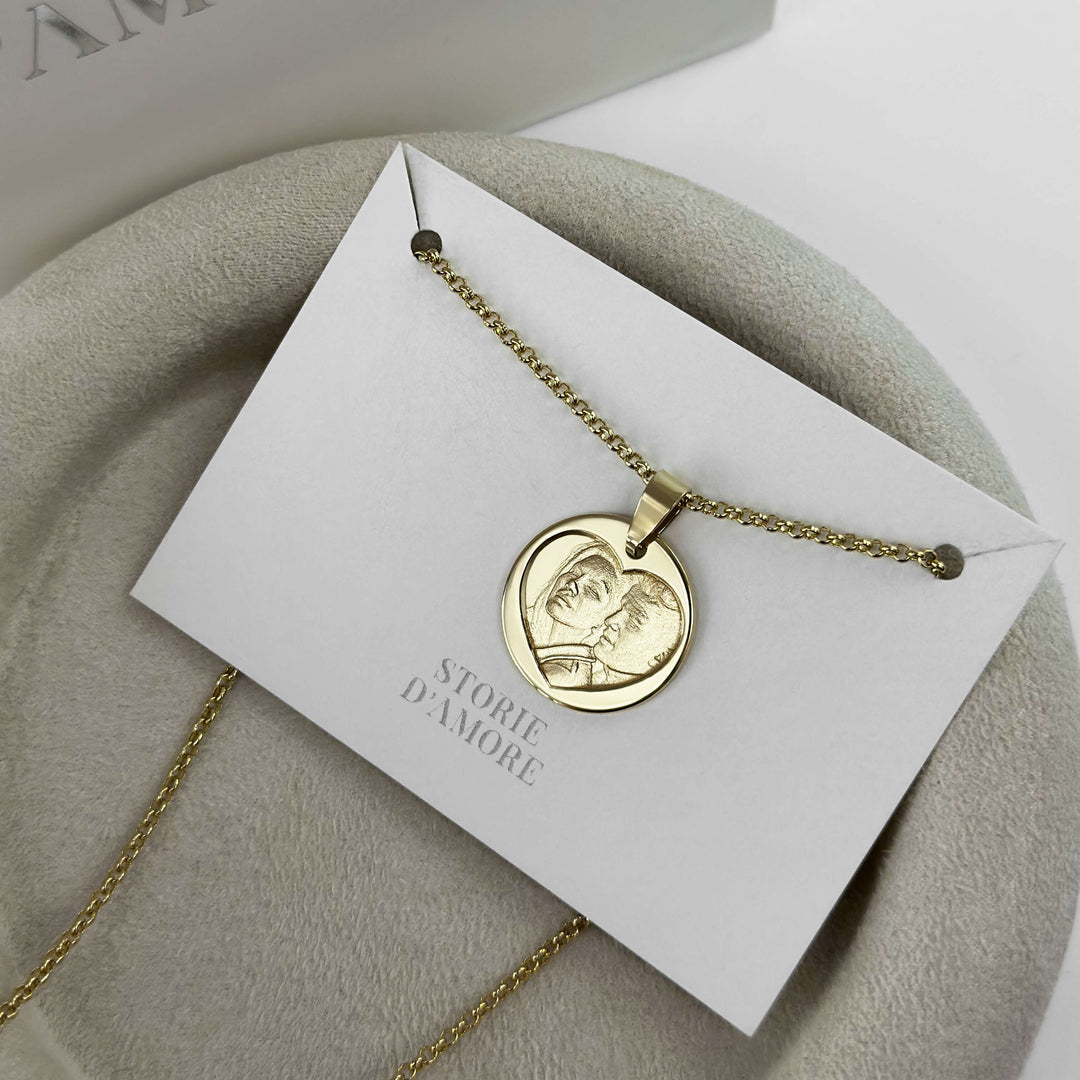 Pendentif rond en argent sterling 925
