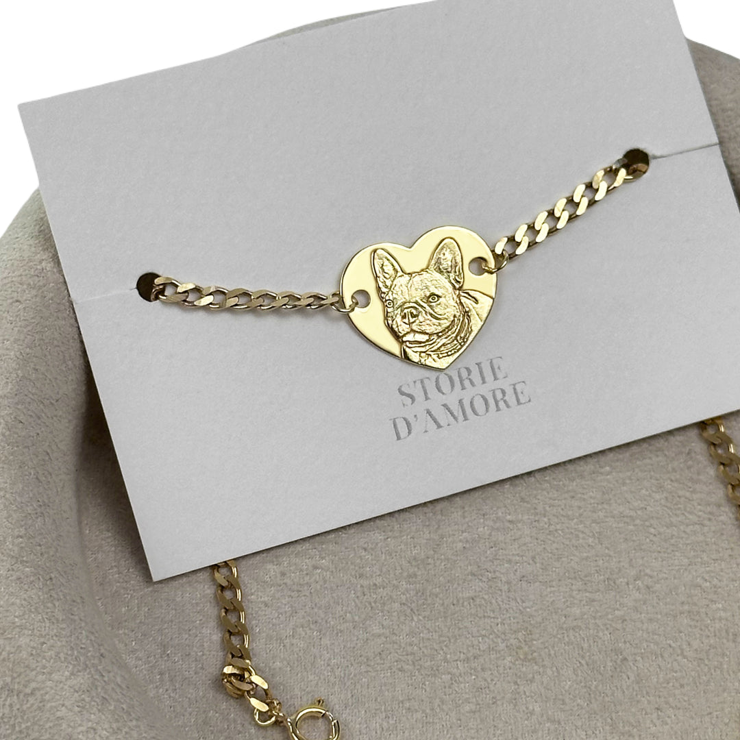 Heart Bracelet on a chain, 925 Silver