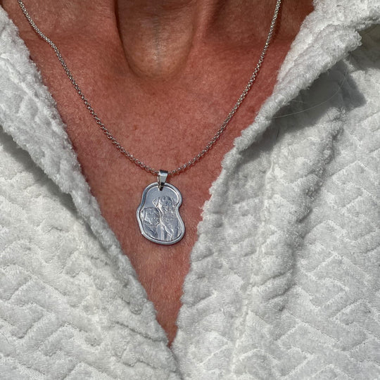Curved Pendant, 925 Silver