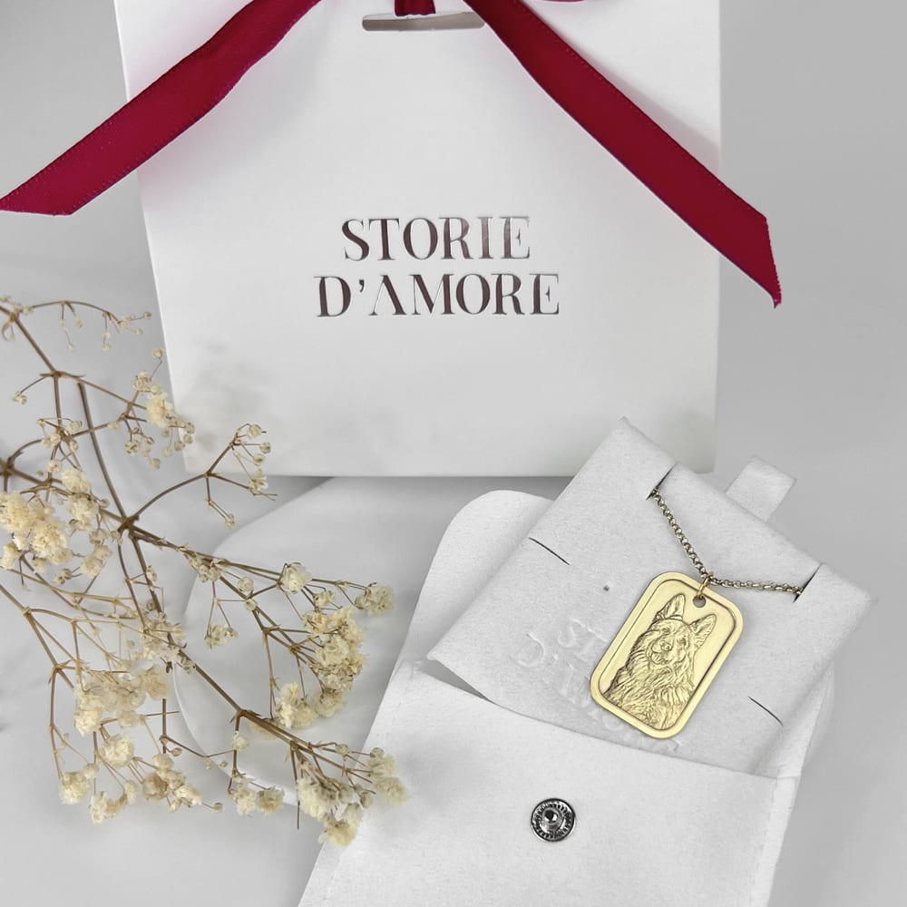 Dog-Tag-Anhänger, 925 Silber 