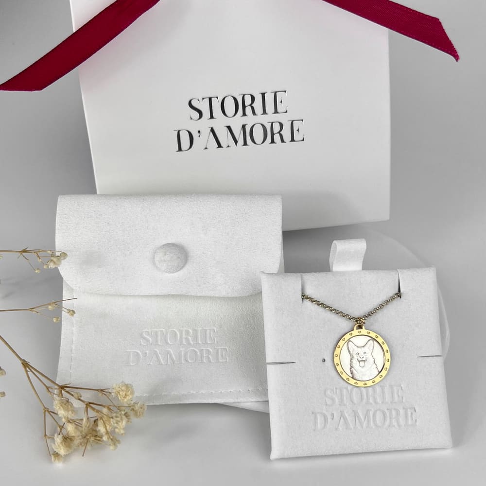 Runder Anhänger mit Rahmen, 925 Silber