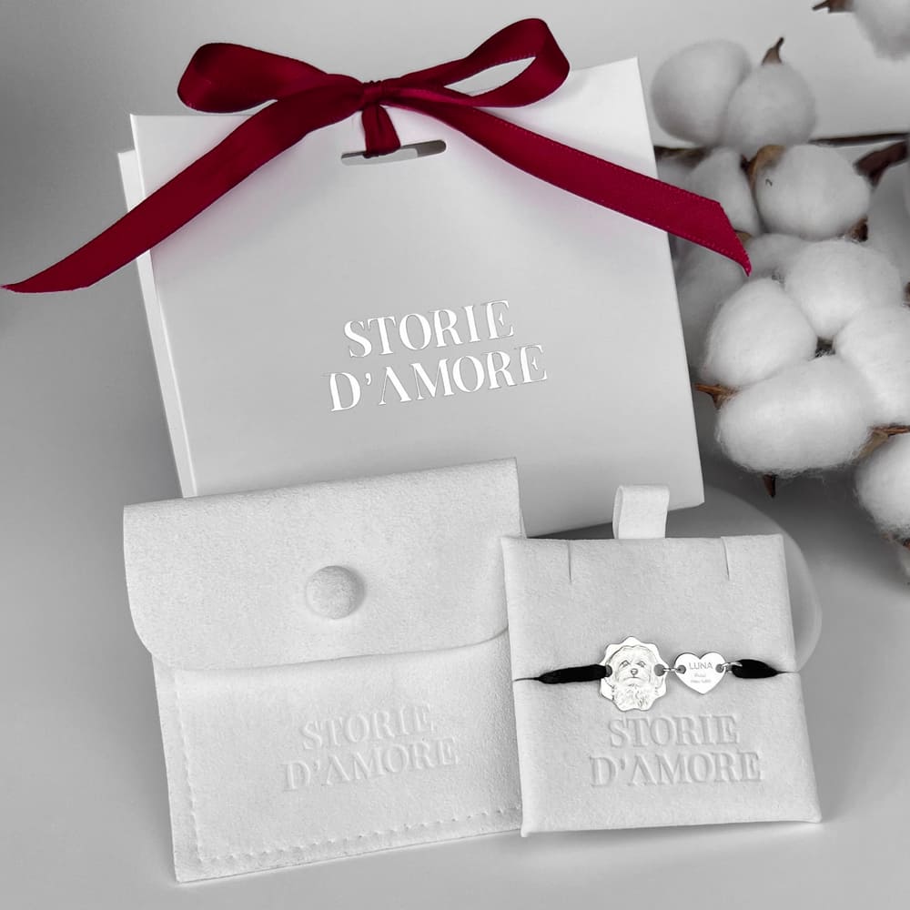 Curved-Edge Portrait Charm with Heart, 925 Silver