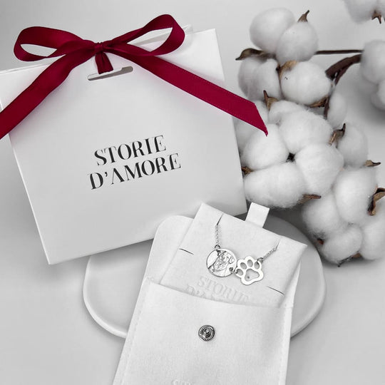 Doppel-Anhänger mit Pfote, 925 Silber