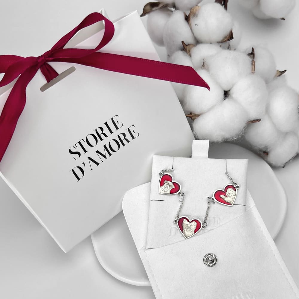 Armband mit drei Herzen, 925 Silber