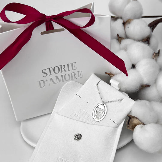 Oval-Anhänger mit klassischem Rahmen, 925 Silber