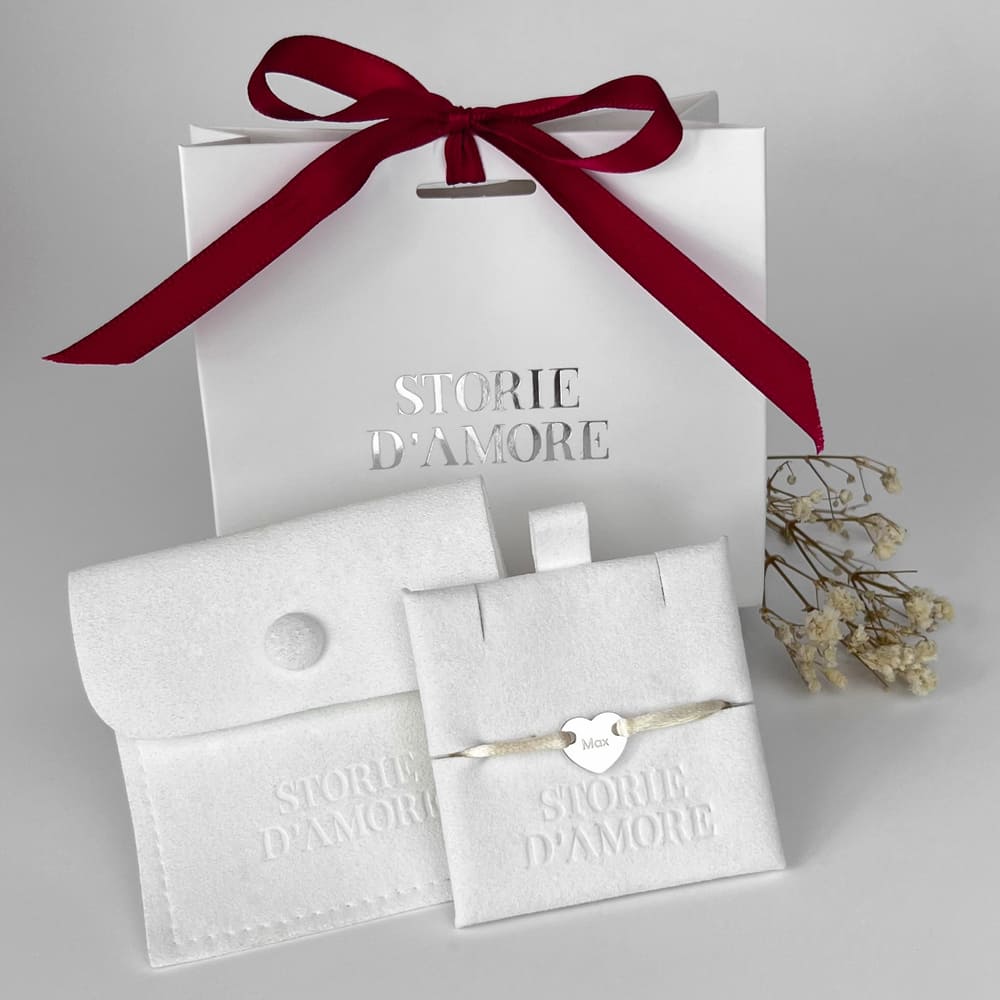 Herz-Armband mit Wunschtext, 925 Silber