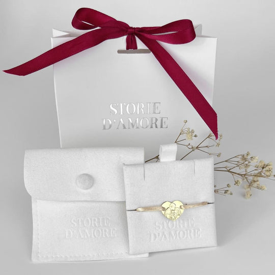 Mittleres Herzarmband mit Porträt, 925 Silber