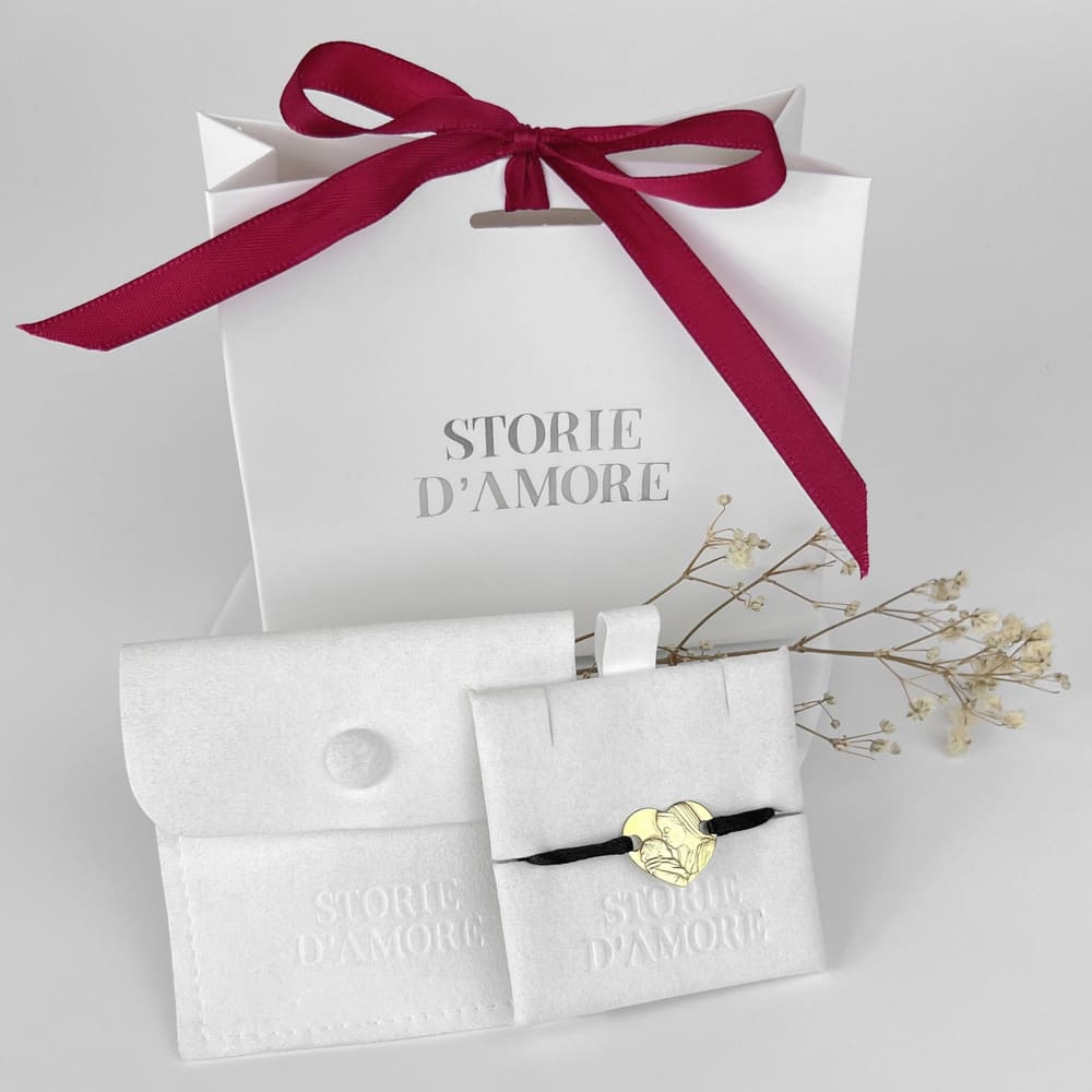 Herzarmband mit Porträt, 925 Silber