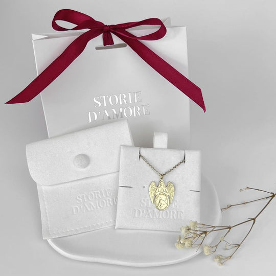 Anhänger in Engelsform mit Ultraschallgravur des Babys, 925 Silber