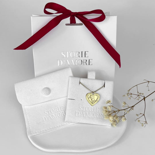 Ornamentaler Herz-Porträtanhänger, 925 Silber