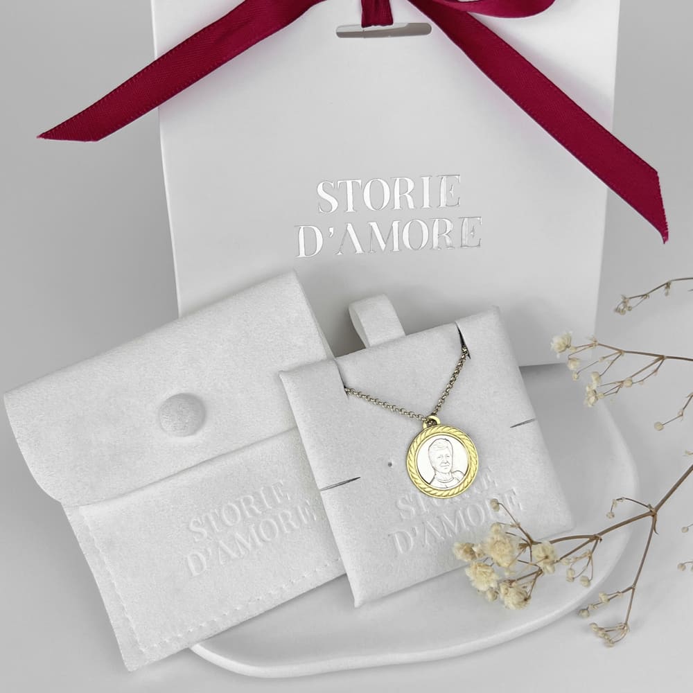 Runder Anhänger mit dekorativem Rahmen, 925 Silber