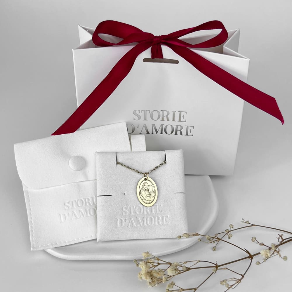 Ovaler Porträtanhänger, 925 Silber