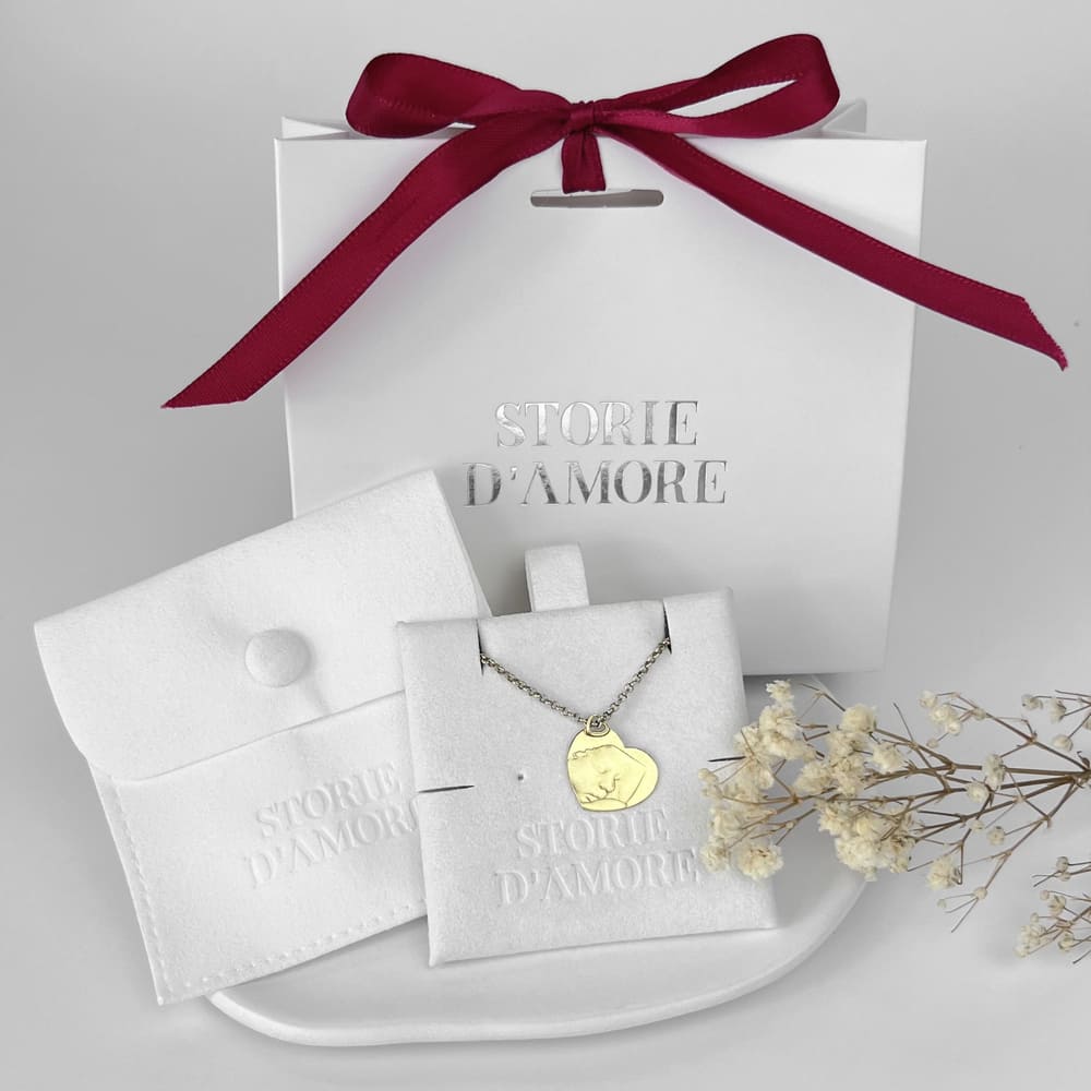 Herzanhänger mit Ultraschallgravur des Babys, 925 Silber