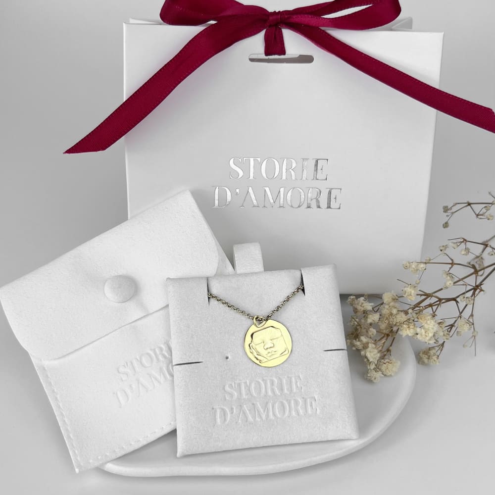 Runder Anhänger mit Baby-Ultraschallgravur, 925 Silber