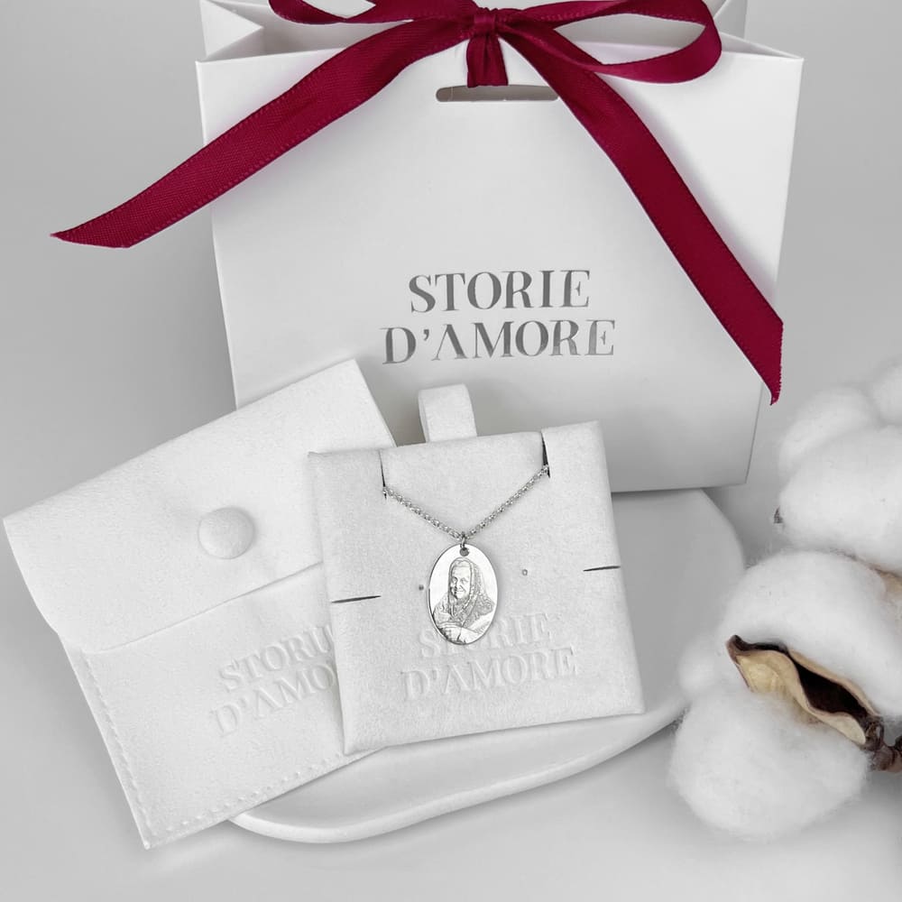 Klassischer Oval-Anhänger, 925 Silber