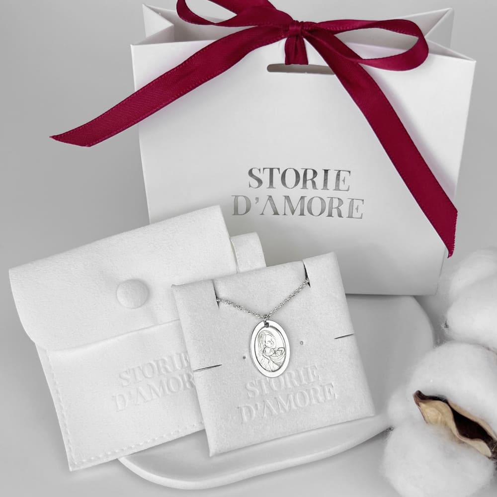 Ovaler Anhänger mit Rahmen, 925 Silber